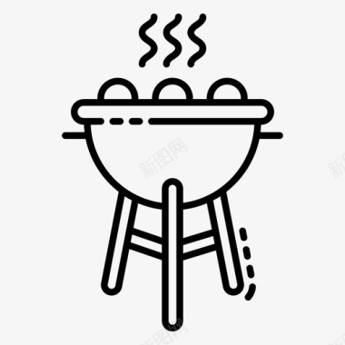烤肉架木炭烤架烹饪器具图标