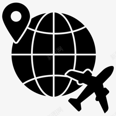 国际旅游世界地图世界旅游图标