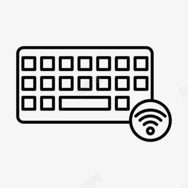 无线键盘硬件计算机接口概述图标
