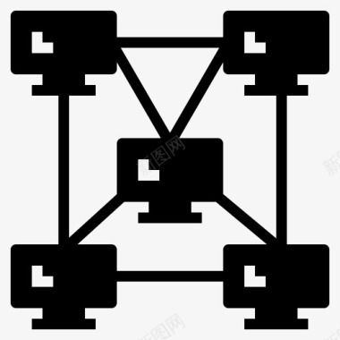 混合网络连接链接图标