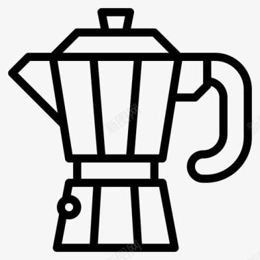 摩卡壶商务咖啡图标