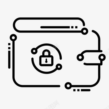 数字钱包安全锁数字金融图标