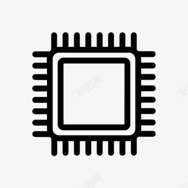 微芯片中央处理器计算机芯片图标