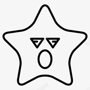 星星困倦表情图标