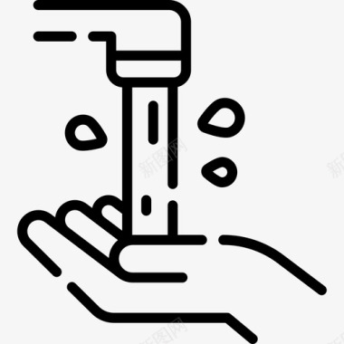 洗手冠状病毒156线性图标