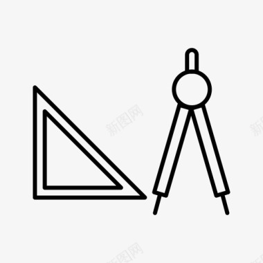 几何工具正方形28个数学符号图标