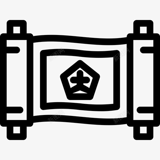中文卷轴中国卷轴庆祝svg_新图网 https://ixintu.com 中国 卷轴 新年 中文 庆祝 大纲
