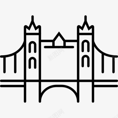 塔桥建筑伦敦图标