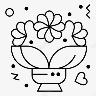 花束鲜花爱情图标