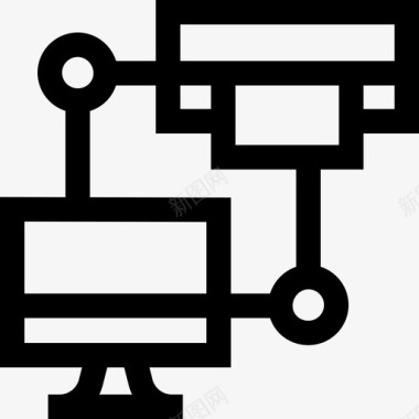 印刷云计算和网络10线性图标
