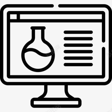 科学在线学习124线性图标