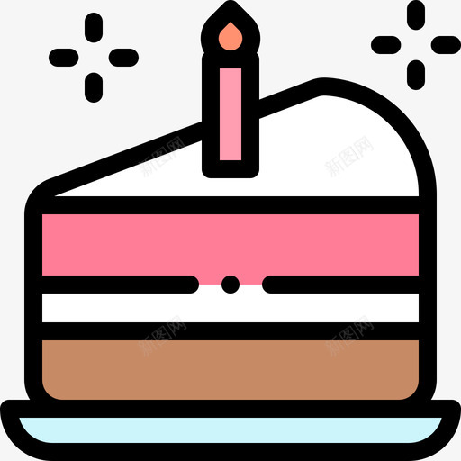 生日蛋糕块生日151线性颜色svg_新图网 https://ixintu.com 生日蛋糕 生日 线性 颜色