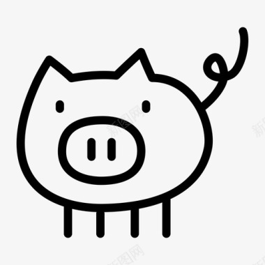 猪可爱动物简单图标