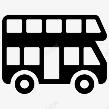 双层巴士长途汽车运输工具图标