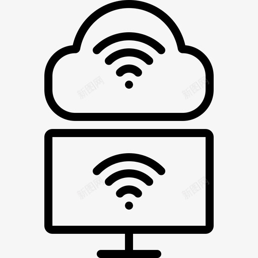 计算机pc和云wifi热点互联网svg_新图网 https://ixintu.com wifi 计算机 pc 和云 热点 互联网 网络 无线 使用 线路