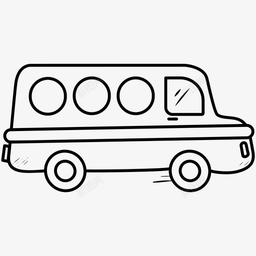 校车卡通巴士手绘svg_新图网 https://ixintu.com 校车 交通工具 卡通 巴士 手绘 儿童玩具 交通线路 图标