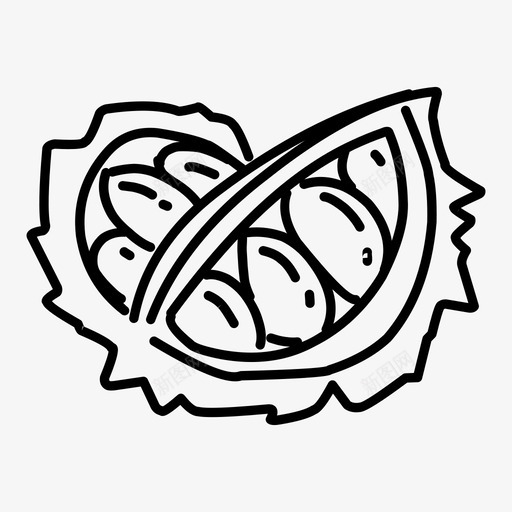 榴莲亚洲水果食品svg_新图网 https://ixintu.com 食品 榴莲 亚洲 水果 健康 饮料