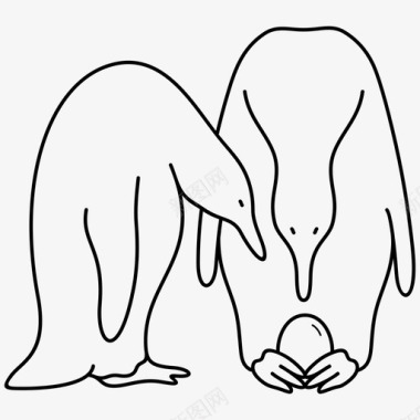 企鹅带蛋情侣繁殖图标