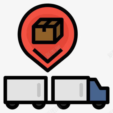 送货车送货服务3扁平图标