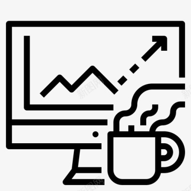 电脑商务咖啡图标