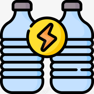 塑料瓶可再生能源45线性颜色图标