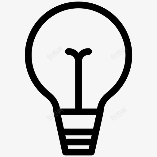 创意明亮的灯光电svg_新图网 https://ixintu.com 创意 明亮 亮的 灯光 照明 发明 灯泡 简单 线图 图标