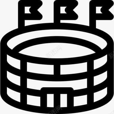 曲棍球曲棍球55直线图标