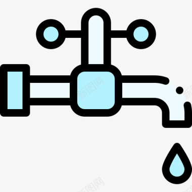 节约用水负责任消耗1线性颜色图标