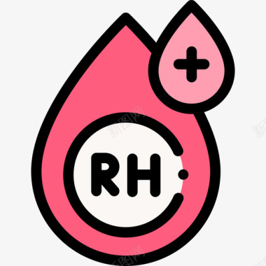 血Rh阳性献血85线色图标