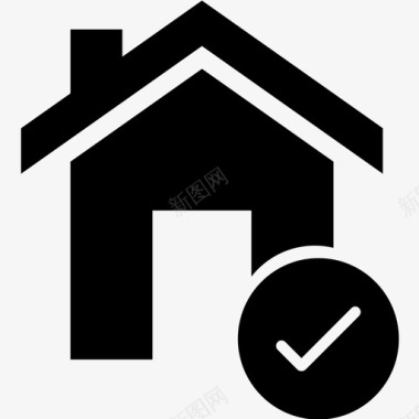 智能家居检查家庭批准房屋图标