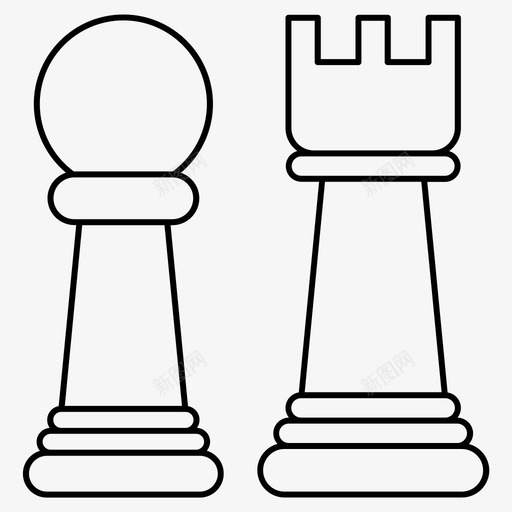 国际象棋棋盘游戏智力游戏svg_新图网 https://ixintu.com 国际象棋 棋盘 游戏 智力游戏 娱乐 图标 细线