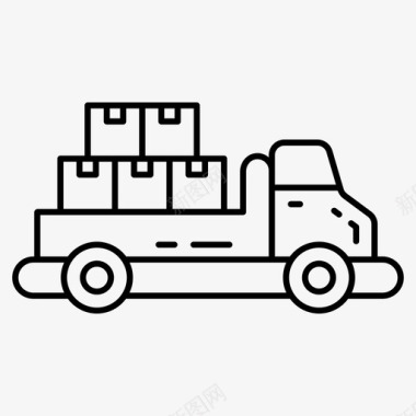 货运卡车送货车物流配送图标