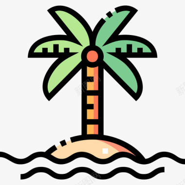 岛屿夏季192线性颜色图标