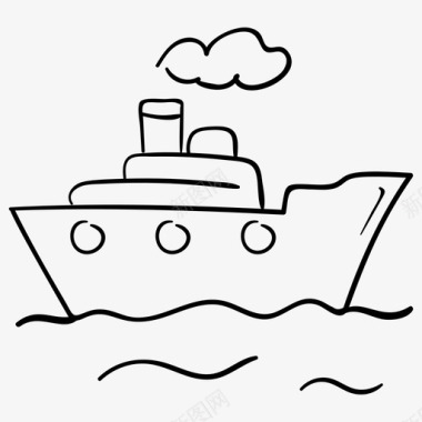 海运物流船水货图标