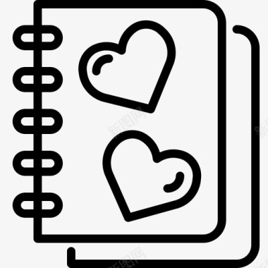 爱情日记书笔记图标