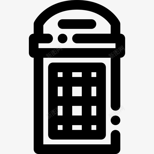 电话亭盒子英式svg_新图网 https://ixintu.com 电话亭 盒子 英式 街道 城市 元素 线性