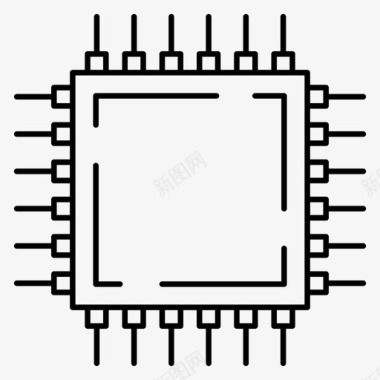 集成芯片电子元件集成电路图标