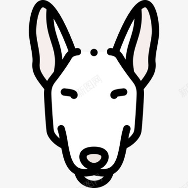 灰狗犬种9线性颜色图标