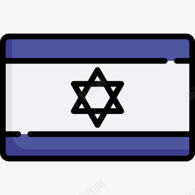 以色列国旗18线颜色图标