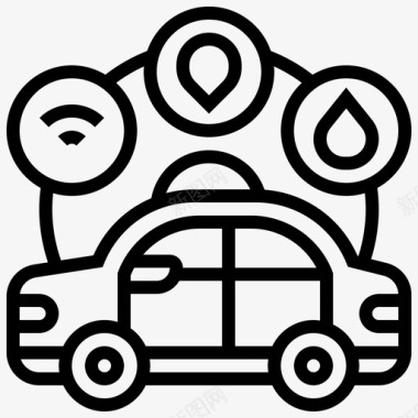 自动驾驶汽车自动驾驶仪汽车图标