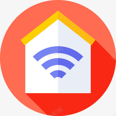 Wifi连接在家工作69平坦图标