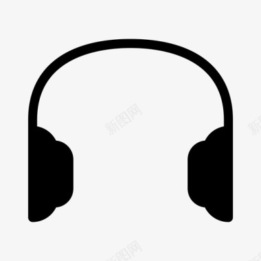 耳机听技术现代标志图标