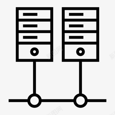 数据库服务器共享服务器共享web主机图标