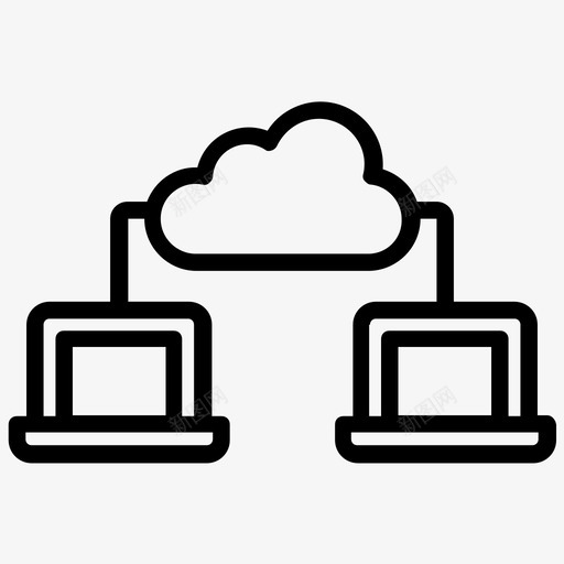 云数据共享云计算云设备svg_新图网 https://ixintu.com 共享 数据 云计算 设备 数据传输 轮廓 向量 图标