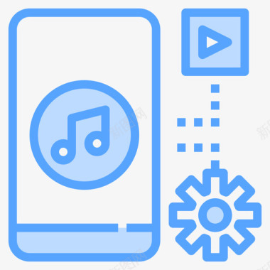 音乐应用程序数字营销199蓝色图标