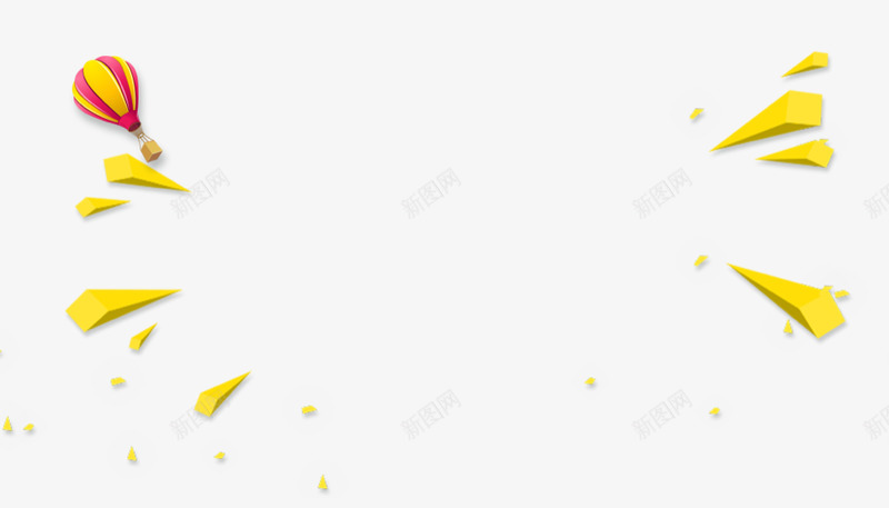 黄色三维小三角形背景漂浮物png免抠素材_新图网 https://ixintu.com 小三角 三维 漂浮 点缀 立体 背景 装饰 黄色