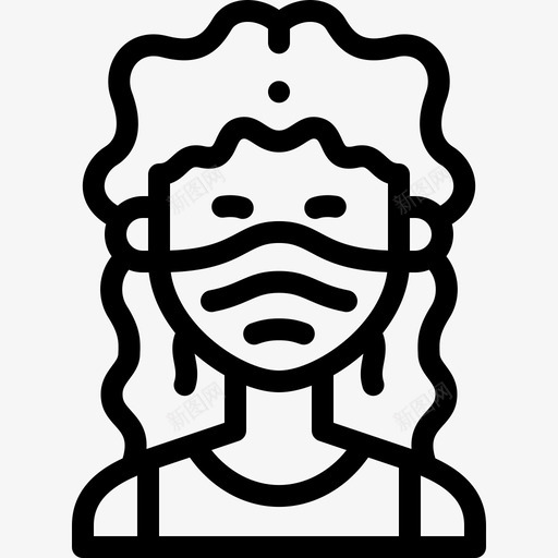 女孩戴着医用面具的化身直系的svg_新图网 https://ixintu.com 女孩 戴着 医用 面具 化身 直系