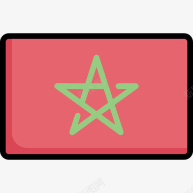 摩洛哥国旗18直线颜色图标