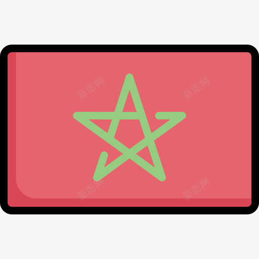 摩洛哥国旗18直线颜色svg_新图网 https://ixintu.com 摩洛哥 国旗 直线 颜色
