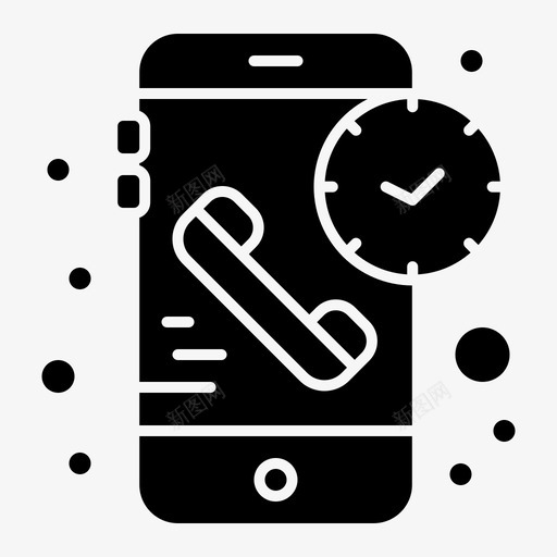 呼叫持续时间电话svg_新图网 https://ixintu.com 呼叫 持续时间 电话 接收器 时间 时间管理 实心 字形